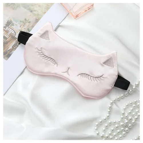 Saténová maska ​​na spanie - ružová