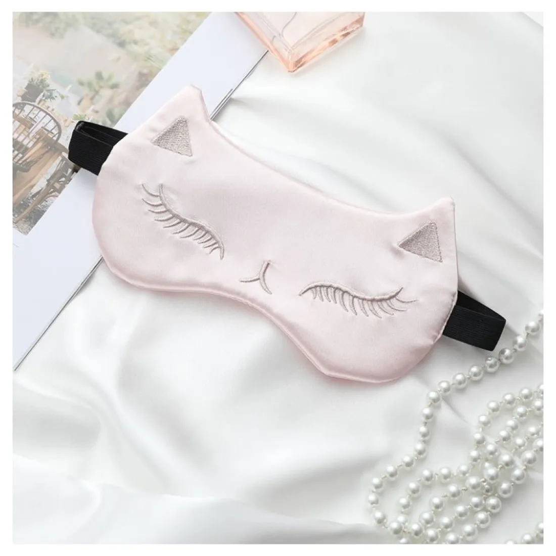 Saténová maska ​​na spaní - zlatá