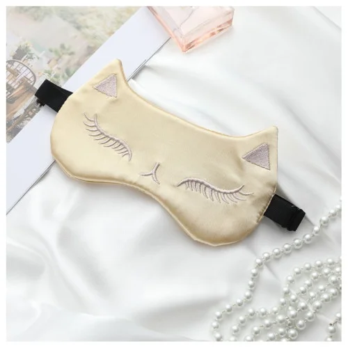 Saténová maska ​​na spaní - zlatá