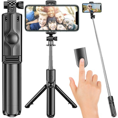 Selfie tyč/stativ 2v1 s BLUETOOTH + dálkové ovládání