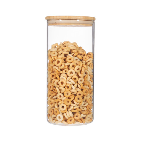 Sklenená dóza na potraviny s bambusovým vekom 1,4 l