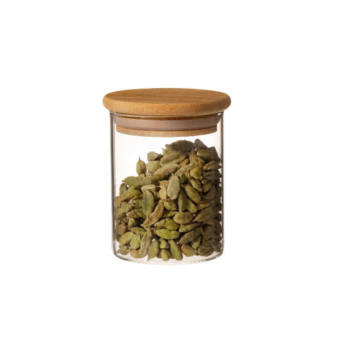 Skleněná dóza na potraviny s bambusovým víčkem 200 ml