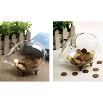Sklenená pokladnička prasiatko