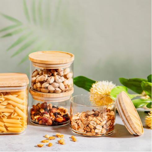 Sklenené dózy na potraviny - set 3 ks