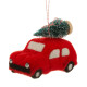 Vánoční dekorace na zavěšení - autíčko se stromečkem