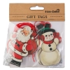 Vianočné menovky na darčeky Santa a snehuliak - sada 10 ks