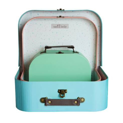 Kartónový kufrík modrý - veľký