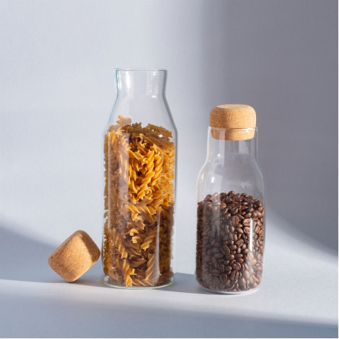 Skleněná dóza na potraviny s korkovým víkem 700ml