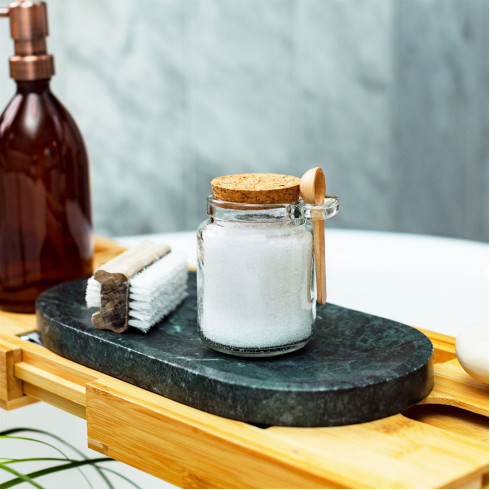 Sklenená dóza s korkovým vekom a lyžicou 220ml