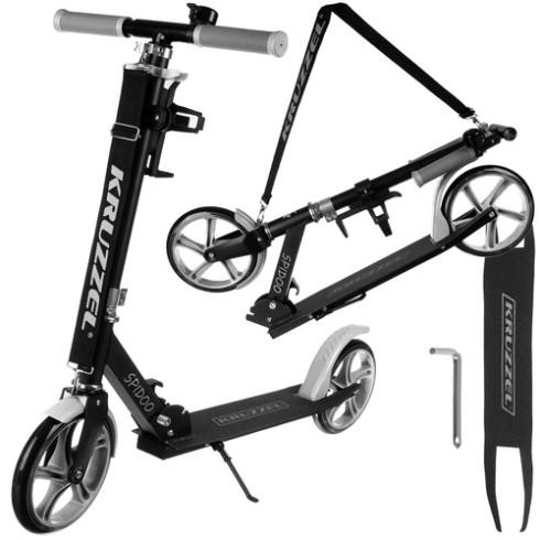 Dětská skládací městská koloběžka, černo-šedá