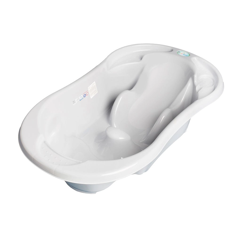 Detská anatomická vanička s profilovaným tvarom a výpusťou Komfort 2v1, sivá