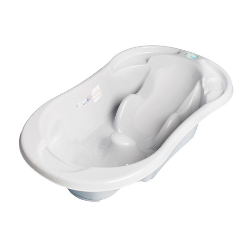 Detská anatomická vanička s profilovaným tvarom a výpusťou Komfort 2v1, sivá