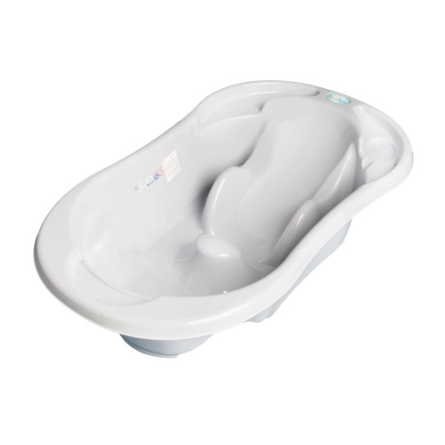 Detská anatomická vanička s profilovaným tvarom a výpusťou Komfort 2v1, sivá