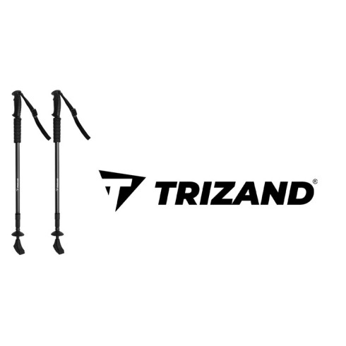 Čierne trekingové palice + príslušenstvo - sada 2 ks