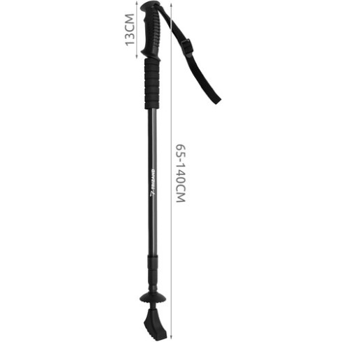 Čierne trekingové palice + príslušenstvo - sada 2 ks