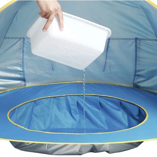 Dětský plážový stan s minibazénem - modrý