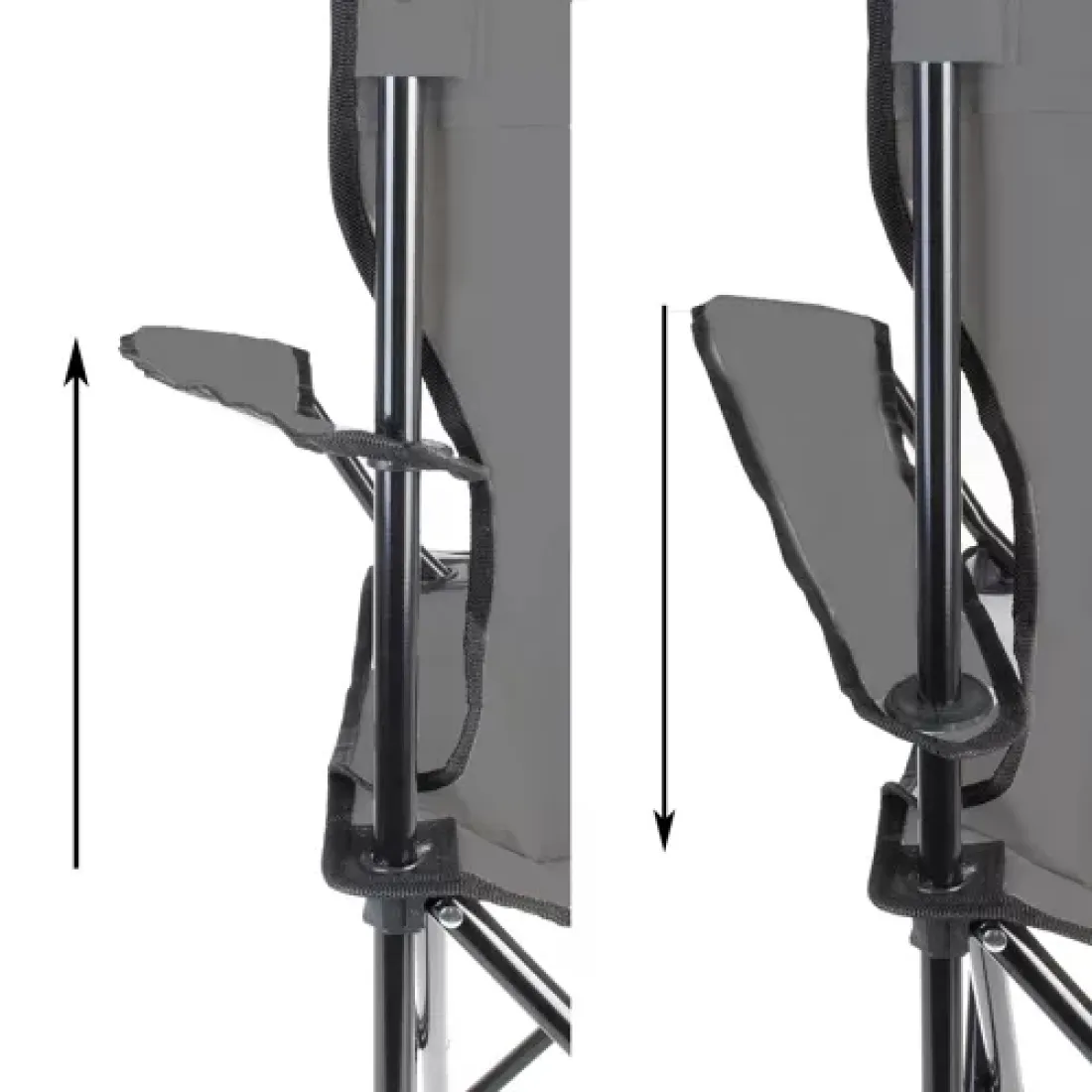 Kreslo skladacie rybárske, kempingové, 100 kg, šedé