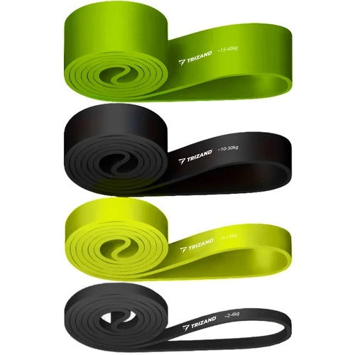 Sada 4 odporových gúm na cvičenie