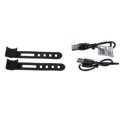 Sada LED osvetlenie na bicykel, USB, IPX4, 2 ks