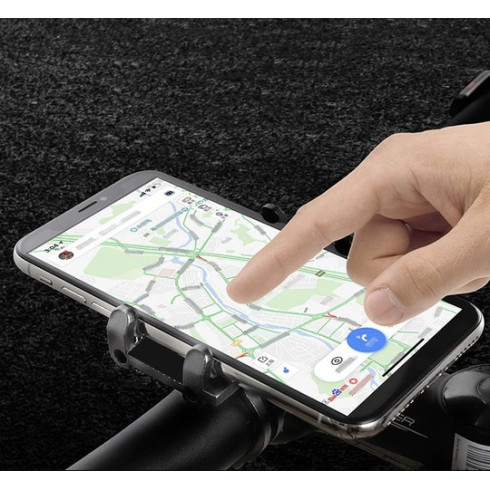 Silikónový držiak na mobil na bicykel - čierny