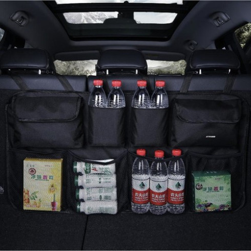 Organizér na autosedačku - černý 8 kapes