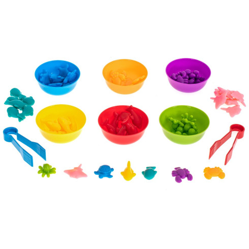 Morské zvieratá učenie počítania montessori - 36 ks