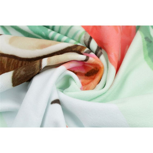 Plážová osuška Plameniak s kokosmi 170x90 cm