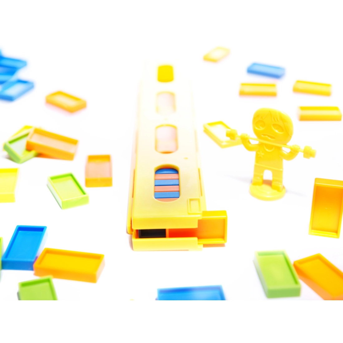 Vláčik stavajúci domino + zvuková signalizácia, červený