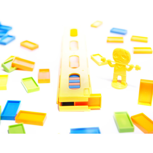 Vláčik stavajúci domino + zvuková signalizácia, červený