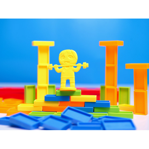 Vláčik stavajúci domino + zvuková signalizácia, červený