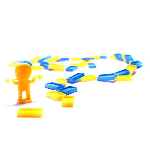 Vláčik stavajúci domino + zvuková signalizácia, červený