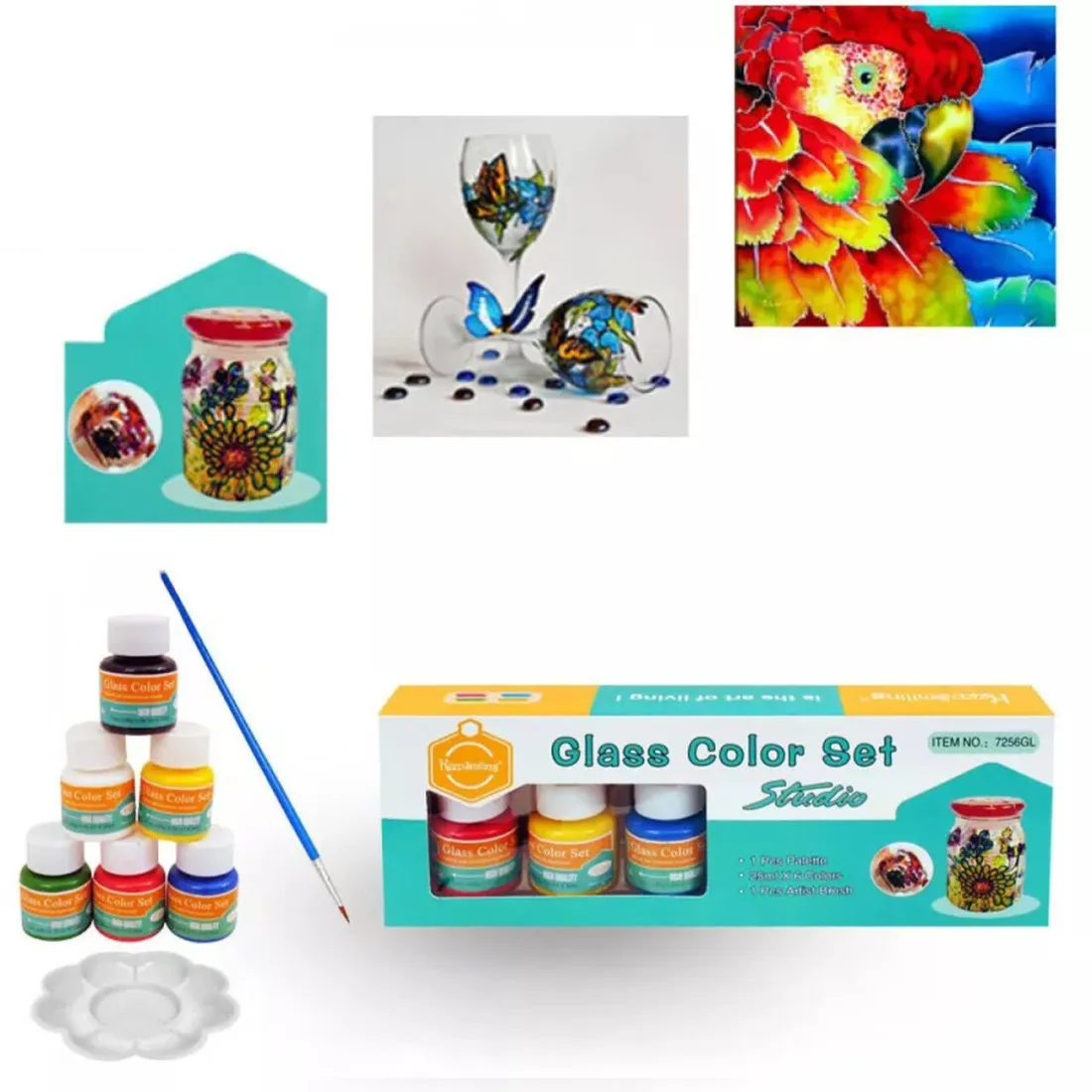 Farby na sklo, keramiku a porcelán 6 farieb x 25 ml