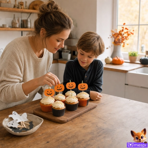 Halloweenské cupcakes bez složitého zdobení: košíčky a zápichy krok za krokem