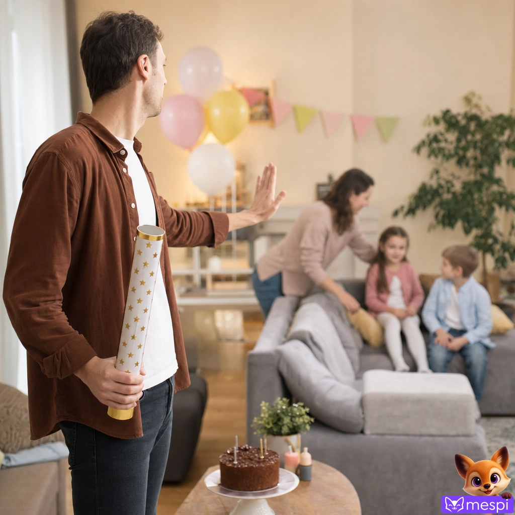 Un adulto tiene l'accessorio inattivo e un altro sorveglia i bambini fuori dall'area preparata