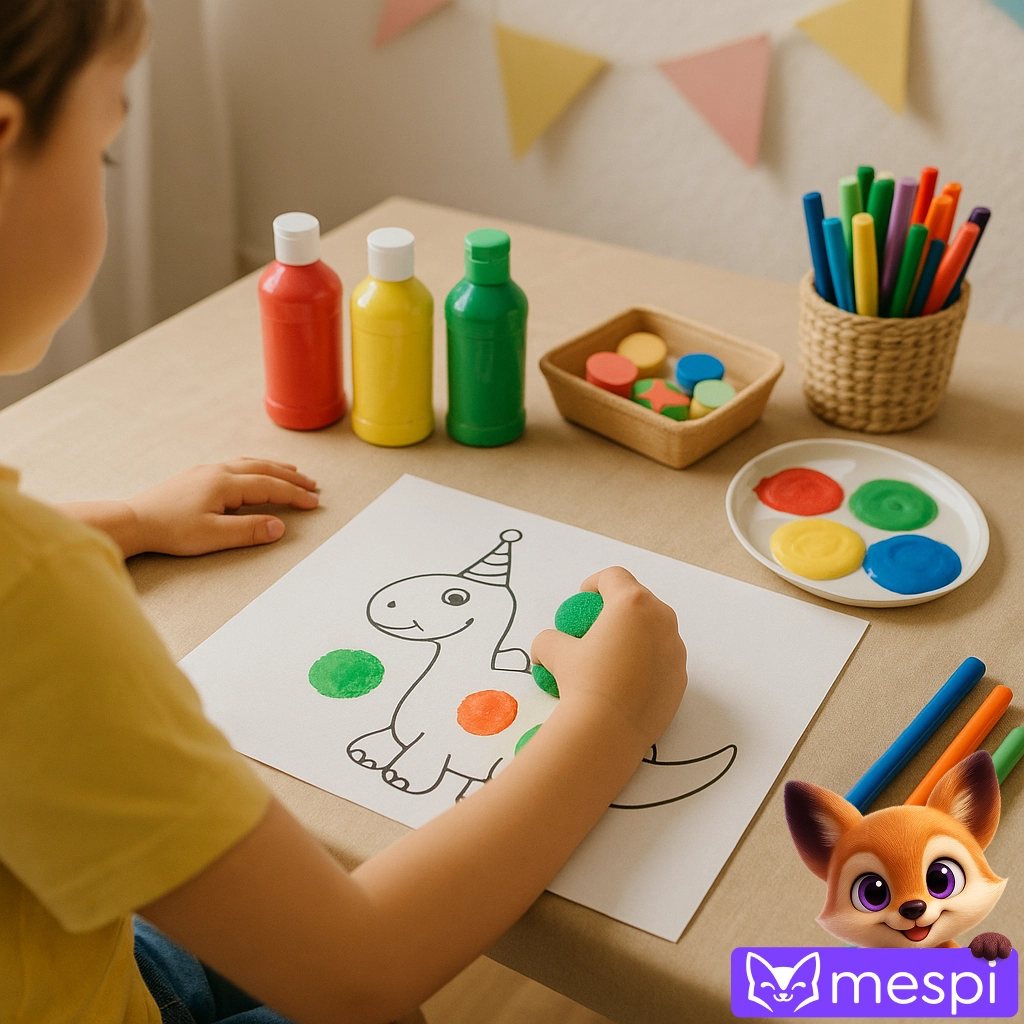 Σταθμός 1: Ζωγραφική, αποτυπώματα και ολοκλήρωση εικόνων