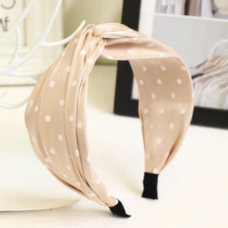 Čelenka s bielymi bodkami - krémová