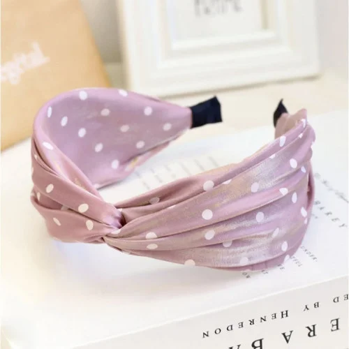 Čelenka s bielymi bodkami - ružová