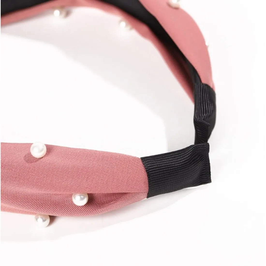 Čelenka s perlami - tmavo ružová