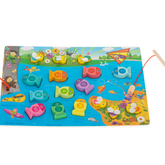 Detská vzdelávacia drevená hra Lovenie rybičiek