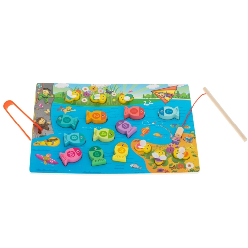 Detská vzdelávacia drevená hra Lovenie rybičiek