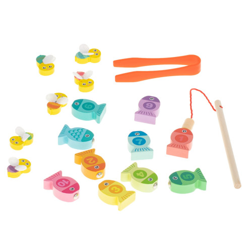 Detská vzdelávacia drevená hra Lovenie rybičiek