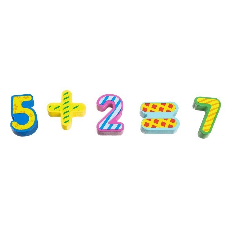 Drevená vkladačka ovocie, čísla - drevené počítadlo