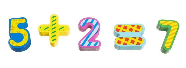 Dřevěná vkládačka ovoce, čísla - dřevěné počítadlo