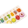 Drevená vkladačka ovocie, čísla - drevené počítadlo