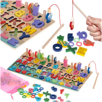  Drevená vzdelávacia sada na učenie abecedy so zvieratkami 3v1