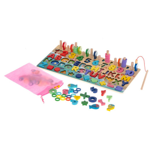  Drevená vzdelávacia sada na učenie abecedy so zvieratkami 3v1