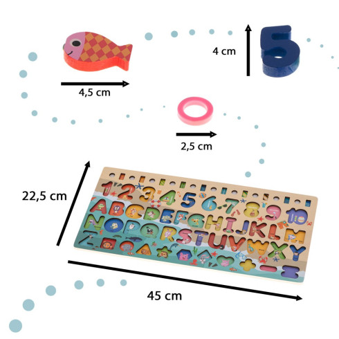  Drevená vzdelávacia sada na učenie abecedy so zvieratkami 3v1