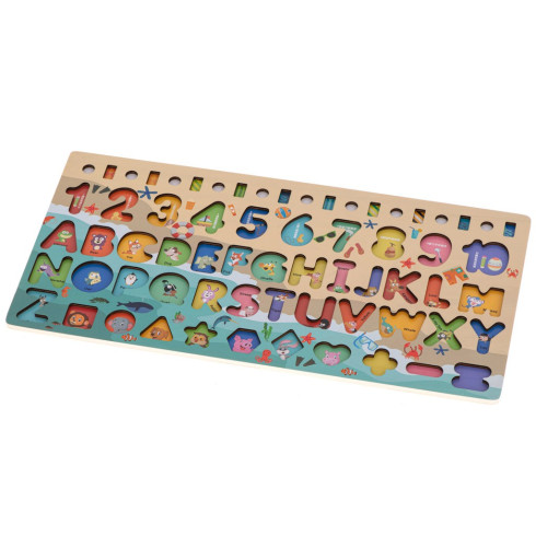  Drevená vzdelávacia sada na učenie abecedy so zvieratkami 3v1