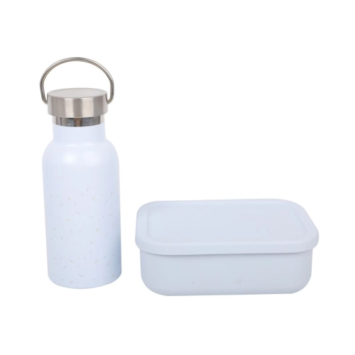 Desiatový set pre deti (fľaša+box) - modrý