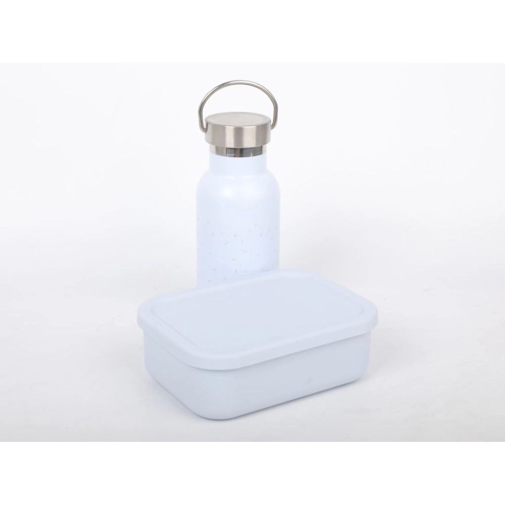 Desiatový set pre deti (fľaša+box) - modrý